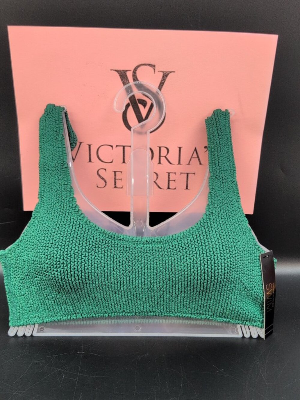 Victoria's Secret Swim Crinkle Scoop Bralette Bikini Top Size XS/S Jaguar Green